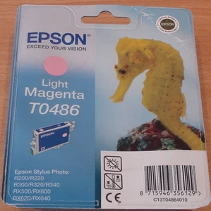 ORIGINAL EPSON T0486 TO486 Light Magenta Patrone Staubsauger Dichtung ORIGINAL SEAHORSE Tinte - Bild 1 von 4
