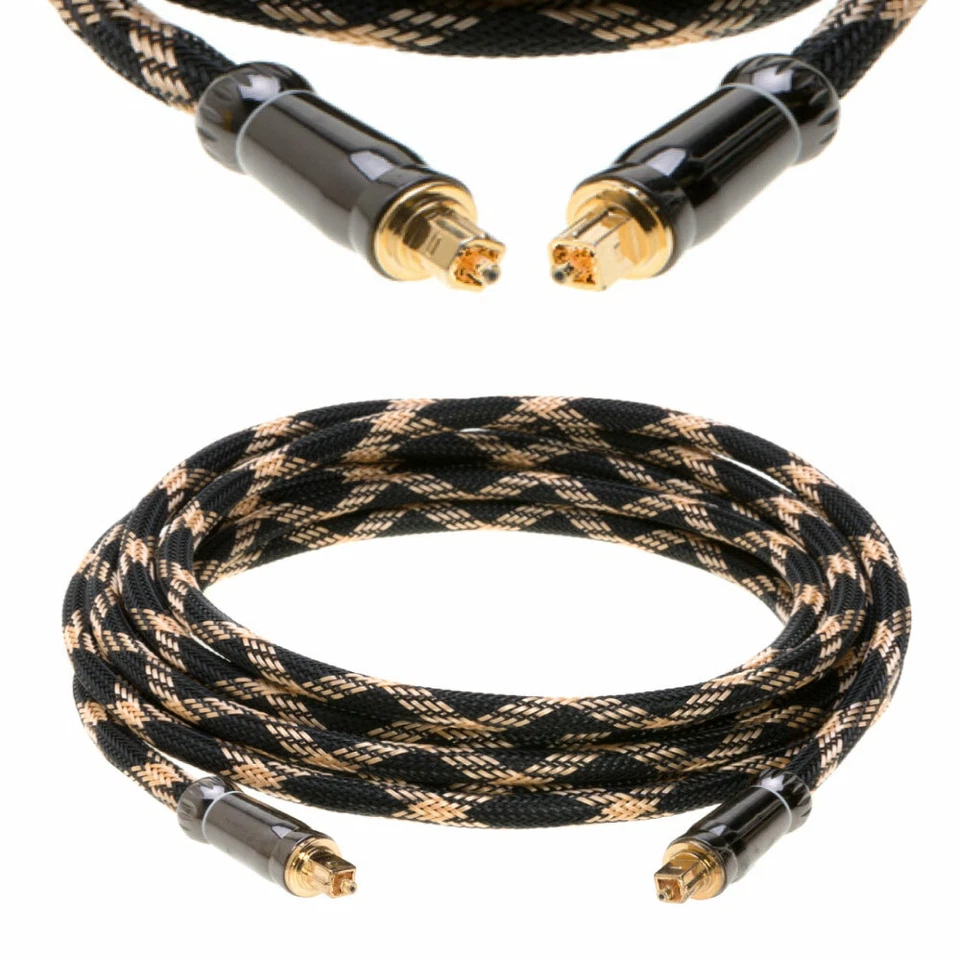 2 x 3FT Premium Toslink Optical Audio Cable Digital Fiber Optic Cord Sound Bar - Image 1 of 3
