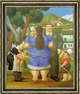 Arte PINTURA AL ÓLEO REPRO DE FERNANDO BOTERO Fat family SOBRE LIENZO 30"X40" - Imagen 1 de 2