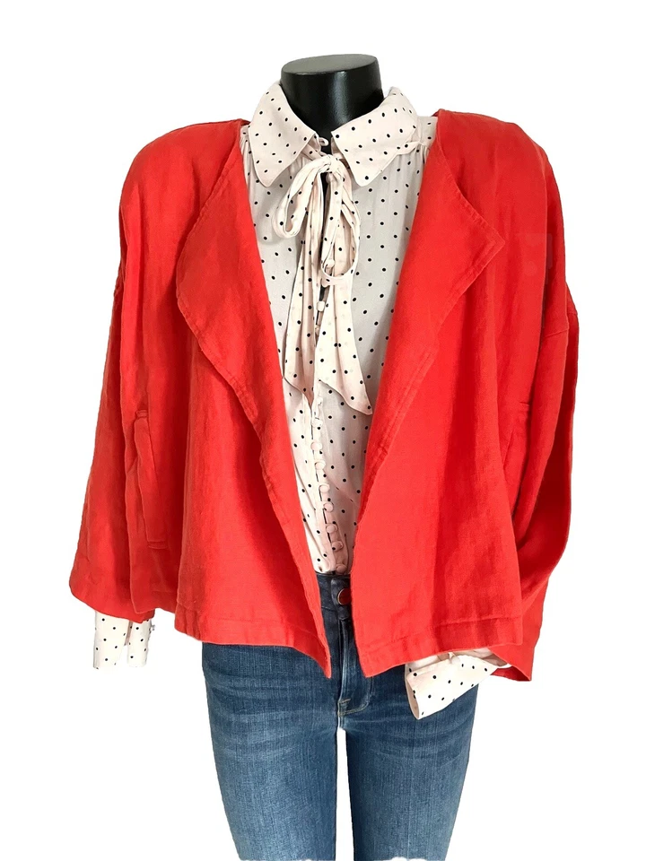 Womens EILEEN FISHER jacket BLAZER open stylish! Pockets! MEDIUM PETITE EUC! - Image 1 of 4