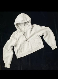 LULULEMON SCUBA HOODIE XS/ S OVERSIZED HALF ZIP HOODED JACKET Light Gray GREAT - Picture 1 of 8