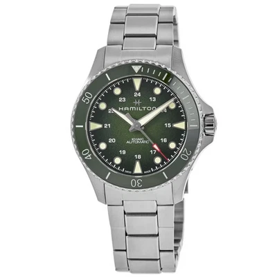 Nuevo reloj para hombre Hamilton caqui azul marino buceo automático esfera verde acero H82525160 Foto 1 de 4