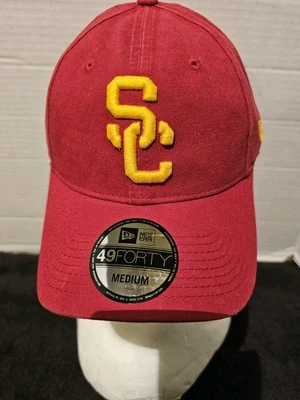 USC NEW ERA RED USC ADULT Trojans Baseball cap Hat 49Forty Adult Medium Fitted - Image 1 of 4