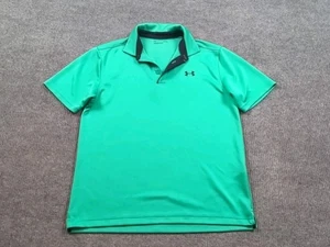 Under Armour Camicia Uomo Grande Verde Polo Manica Corta Vestibilità Larga Golf Performance - Foto 1 di 7