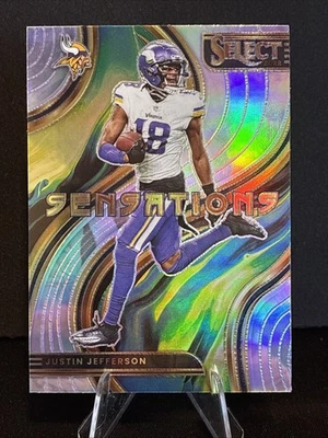 2022 Panini Select-Sensations-Justin Jefferson #SEN-15 Silver Prizm - Image 1 of 2
