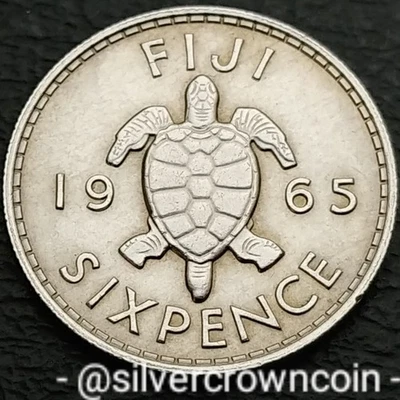 Fiji 6 Pence 1965. KM#19. Sixpence Six Cents coin. Sea Turtle. Elizabeth ll. H - Image 1 of 4