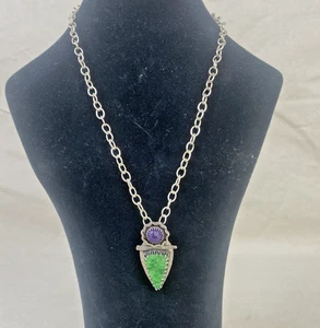 Collar artesanal de plata de ley firmado PW de ley - Imagen 1 de 6