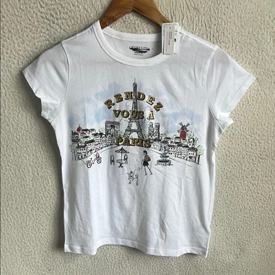 Camisa J Crew Paris Niñas XXL Blanca Foto 1 de 4