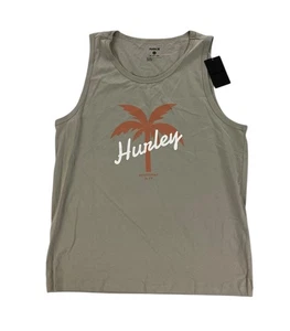 NUOVA canotta Hurley logo senza maniche grafica marrone tempesta di sabbia uomo taglia L - Foto 1 di 6