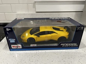 Maisto 1:18 Lamborghini Huracan Performante Yellow Diecast Model Car New in Box - Picture 1 of 7
