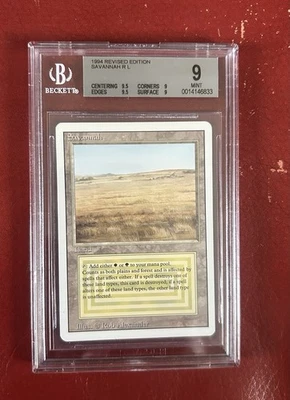 Magic The Gathering MTG Revised Savannah BGS 9 Quad ++ (9.5 9.5, 9, 9) Dual - Image 1 of 2