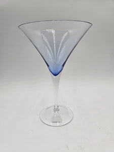 Neu Krosno Polen blaue Rhapsodie 14 Unzen Martini Glas 8 1/4" hoch - Bild 1 von 7