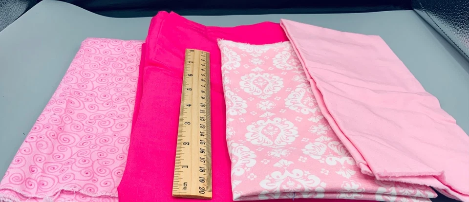 Lot of 4 PINK BLENDER FABRIC total 2.25 yd Cotton Fabric Lot - Image 1 of 1