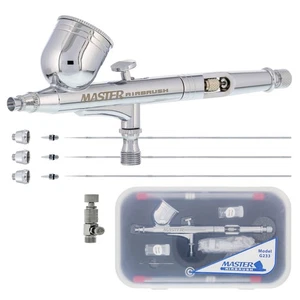 G233 Pro Set Master Gravity Airbrush Kit 3 Fluid Tips, Hobby Auto Paint Nail Art - Picture 1 of 5