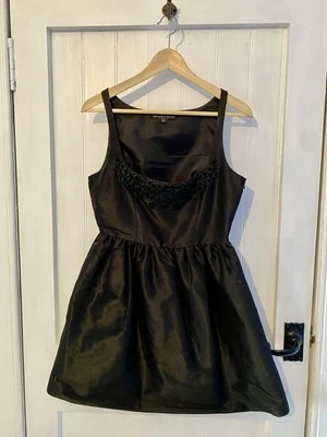 Шелковое платье Kate Moss At Top Shop размер 12 современное нео винтажное классическое LBD - Изображение 1 из 4