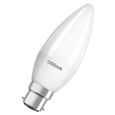 Osram LED Lampe Kerze 5,4W = 40W B22d matt 470lm hell warmweiß 2700K DIMMBAR - Bild 1 von 2