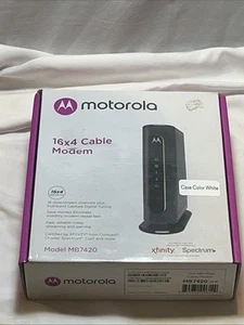 Motorola Cable Modem 16x4 686 Mbps Model MB7420 Comcast xfinity COMPLETE IN BOX - Picture 1 of 4