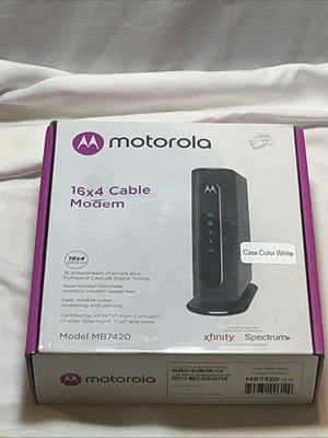 Motorola Cable Modem 16x4 686 Mbps Model MB7420 Comcast xfinity COMPLETE IN BOX - Image 1 of 4