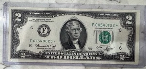 1976 TWO DOLLAR NOTE  BICENTENNIAL ✯ $2 BILL STAR NOTE,UNCIRCULATED ￼F00548823* - Picture 1 of 2