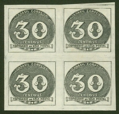 Celebration of 100 years of Bulls Eye - BRAZIL Stamp Block of 4 -SC# 609/610-MLH - Image 1 of 2