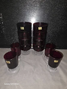 Luminarc France Weingläser - 12er Set - Cavalier Rubinrot - Vintage 70er-80er - Bild 1 von 8
