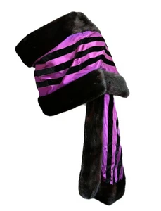 Fredrica New York, Paris, Blackglama Mink with Purple Satin And Velvet Panel - Picture 1 of 11