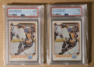 1981-82 O-Pee-Chee Super Action Wayne Gretzky #125 PSA 2 and PSA 3 - Image 1 of 2
