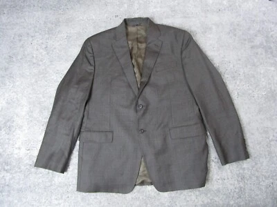 Merona Premium Blazer Mens 46R Wool Sport Jacket Gray Long Sleeve Business Work - Image 1 of 4