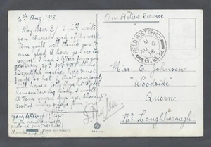 ITALY 1918 BRITISH FORCES POSTCARD SENT OAS TO UK FULL DESCRIPTION SCAN #3 - Picture 1 of 3