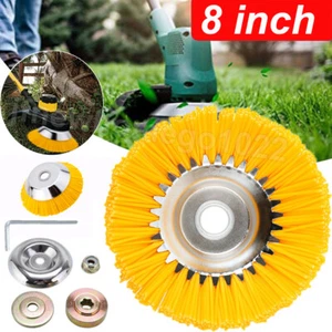 8 Inch Nylon Wire Wheel Weeds Eater Head Weeder Rotary Weed Brush for Lawnmower - Picture 1 of 21