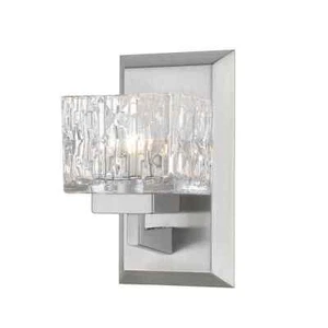 Z-Lite Rubicon 13-Watt 1-Light Brushed Nickel+LED Indoor Wall Sconce+Clear Glass - Picture 1 of 8