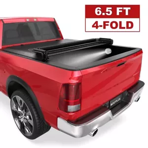 6.4FT/6.5FT 4 Fold Soft Bed Tonneau Cover For 02-25 Ram 1500 03-25 Ram 2500/3500 - Picture 1 of 6
