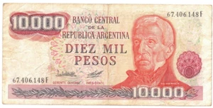1977-1983 ND Argentina 10000 PESOS P-306 Bank Note #1 - Bild 1 von 2
