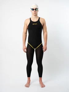 Akron Costume Nuoto Da Gara Open Water Ultraskin Uomo Black Lemon Full Body - Imagen 1 de 4