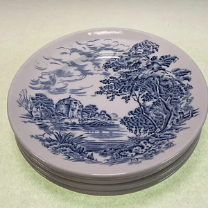 Wedgwood Piatti Pane Blu Campagna 1966-1968 - Lotto di 5 Vintage - Foto 1 di 5