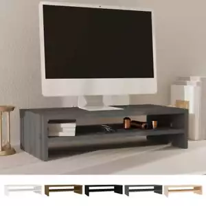 Solid Wood Pine Monitor Stand Desktop Screen Riser Shelf Multi Colours vidaXL - Picture 1 of 21