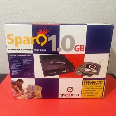 Vtg SyQuest SparQ 1.0 GB External Removable Cartridge Hard Drive Parallel Port - Image 1 of 4