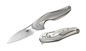 Cuchillo Plegable Bestech The Reticulan Gris Mango Titanio S35VN Liso BT1810A - Imagen 1 de 4