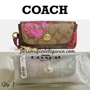 NEW Coach Signature Coated Canvas Jumbo Floral Print Sunglass Case Bag Charm $95 - Picture 1 of 18