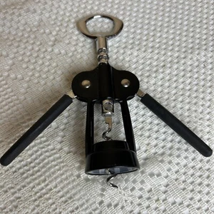 Red Wine Beer Bottle Opener Cork Screw Winged Corkscrews Chrome Stainless Steel - Picture 1 of 3