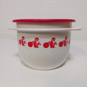 Tupperware Santa Red White 2513-A 26 oz Bowl With Lid Christmas - Picture 1 of 6
