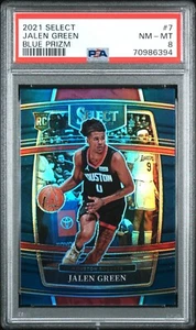 2021-22 Select Jalen Green Concourse Blue Prizm Rookie RC #7 PSA 8 Rockets - Picture 1 of 2