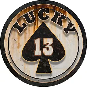 ProSticker 305.6 (One) 6" Lucky 13 Ace of Spades Rat Rod Gasser Rusty Decal - Picture 1 of 2
