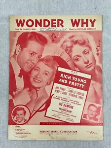 Vintage 1951 Sheet Music "Wonder Why" from the movie "Rich, Young and Pretty" - Picture 1 of 4