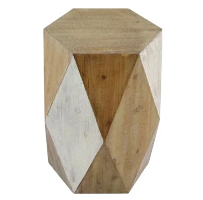 Hexagon Wood Stool Accent Table AH - Image 1 of 2