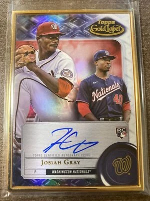 Josiah Gray 2022 Topps Gold Label Auto RC FA-JG - Image 1 of 2
