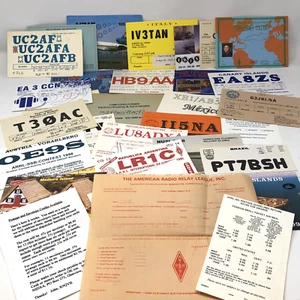 Lot of 25+ Vintage Amatuer Ham Radio QSO Calling Confirmation Cards Worldwide - Picture 1 of 20