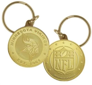 Minnesota Vikings NFL Coin Keychain Collectible Gift Highland Mint USA Gold - Picture 1 of 3