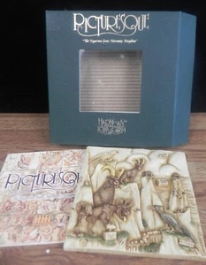 HARMONY KINGDOM PICTURESQUE TILE..NOAH'S PARK.CLIFF HANGERS..GOATS..BOX PAPER - Picture 1 of 5