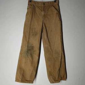 Carhartt Pants Youth 12 Duck Canvas Dungarees Carpenter Utility Adjustable Waist - Picture 1 of 8